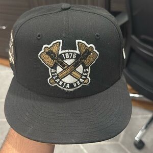 7 1/4 New Era Atlanta Braves Double Tomahawk Black/Brown 59FIFTY Hat